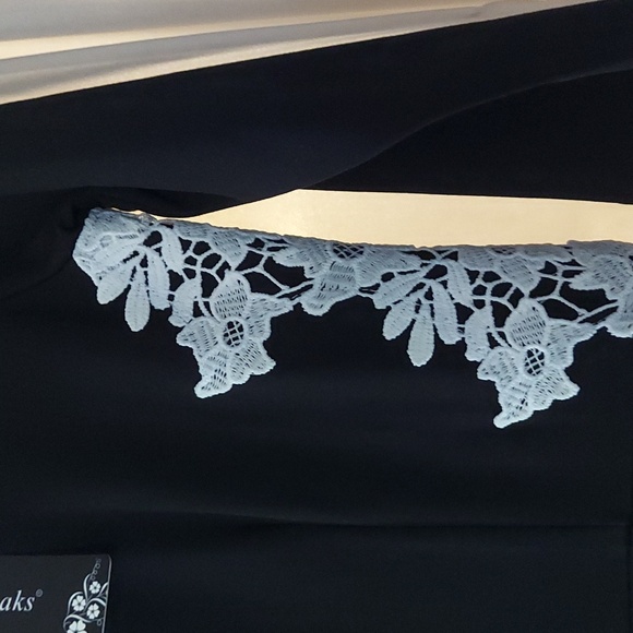 NWT Side Lace Detail Black Asymmetrical Hem Dress Size Small - Picture 5 of 8